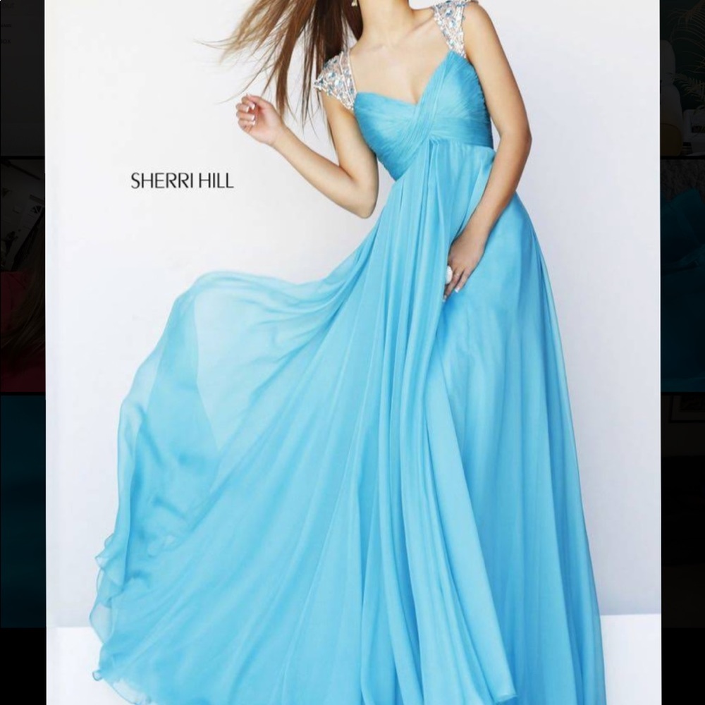 Sherri Hill Blue Prom Dress